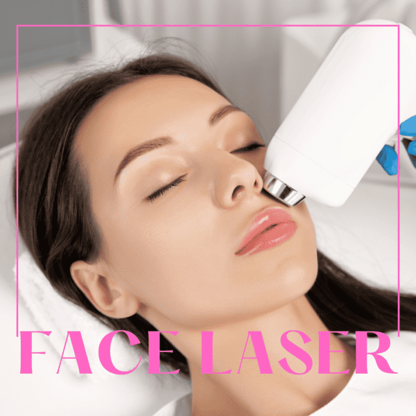 Face laser on female model