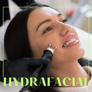 Hydra facial showcasing a female model going through the procedure