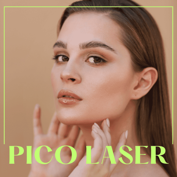 pico laser page showcasing a model after the treatment